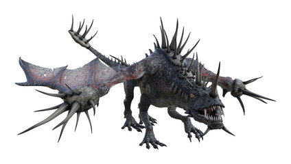 Fototapeta premium 3D Rendering Fantasy Dragon on White