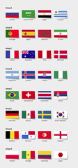 World Cup Flags 2018 Russia. 2018 Gruppen. WM Flags 2018. 2018 Teilnehmer B&auml;lle.