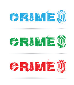 set of three crime prevention finger prints