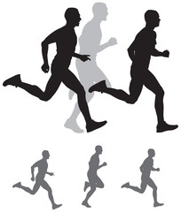 Run Silhouettes, Running sportsman vector illustration