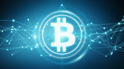 Bitcoins exchanges background 3D rendering