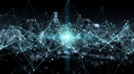 Connections system and datas exchanges 3D rendering