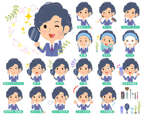 navy blue suit perm hair men_beauty