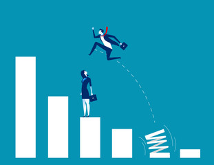 Growth for business. People and jumping. Concept business vector illustration.