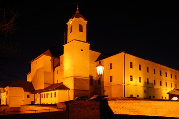 Fototapeta premium Night view of historic fortress Spilberk Brno, Czech republic