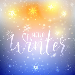 Hello winter holiday background
