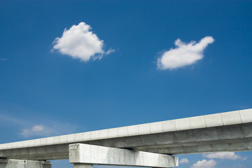 Expressway with beautiful blue sky and clouds atmosphere for backgrounds use.