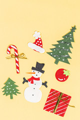 Paper craft for seasonal. On the yellow cream paper background.