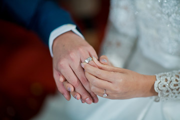 Obraz na płótnie Canvas wedding ring. thai wedding . jewelry