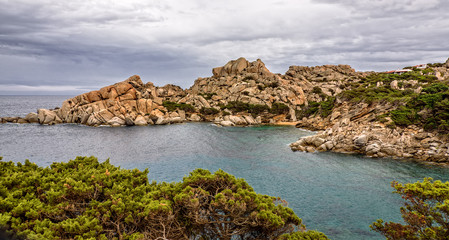 Fototapeta na wymiar Bucht Capo Testa Landzunge Sardinien