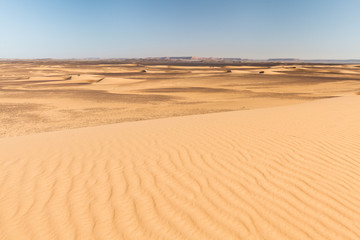 Fototapeta na wymiar Désert de sable à perte de vue, Sahara