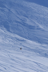 Wintersport: Snowboarder, Tiefschnee, Rothorn, Lenzerheide