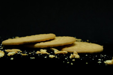 Wafers on a plain background