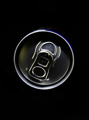 Can of soda viewed from above