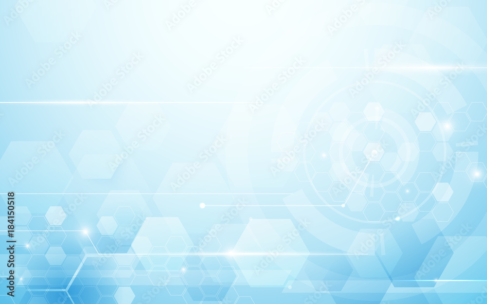 Poster Abstract hexagons technology digital hi tech concept background. Space for your text