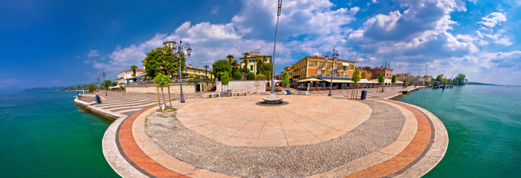 Garda lake waterfront of Lasize panoramic view