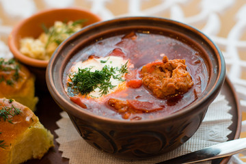 traditional Ukrainian dish Borsch