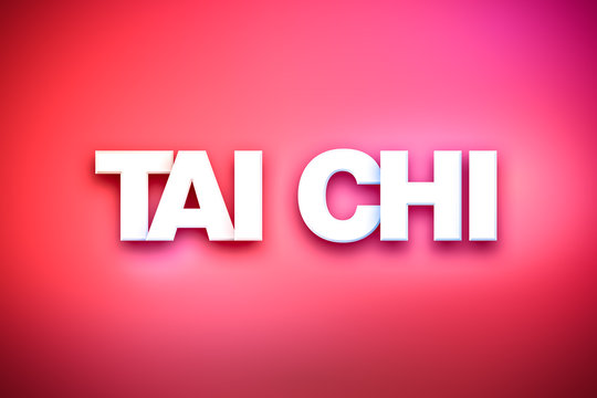 Tai Chi Theme Word Art on Colorful Background