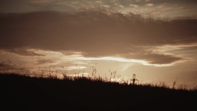 奈良・飛鳥・夕日のススキ