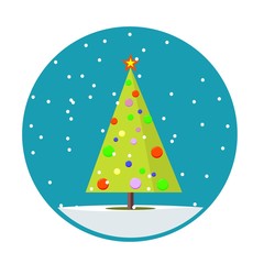 Christmas tree. New Year tree . Stock flat vector illustration