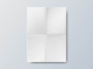 White blank paper size A4 brochure on gray background. Vector illustration.