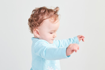 Portrait of a child emotion on a clean background