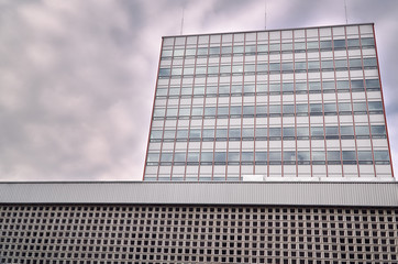 Fragments of modern office buildings in Poznan.