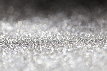 silver sparkles close up