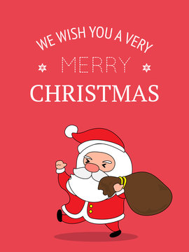 Cute Santa Claus Christmas Greeting Card.