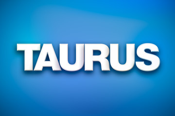 Taurus Theme Word Art on Colorful Background
