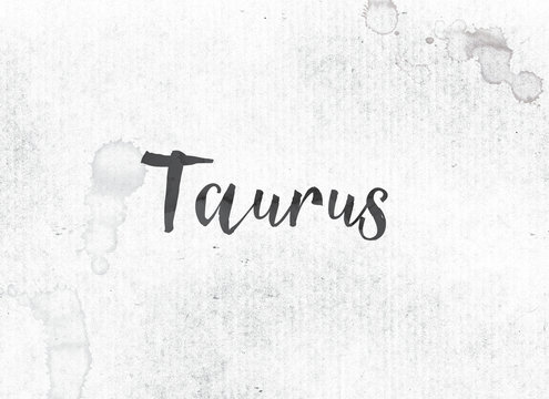 Taurus Concept Painted Ink Word and Theme