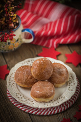 Small donuts with icing.