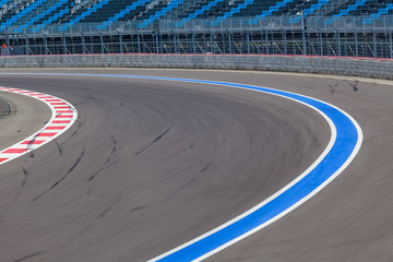 Motor racing track. Race track curve road
