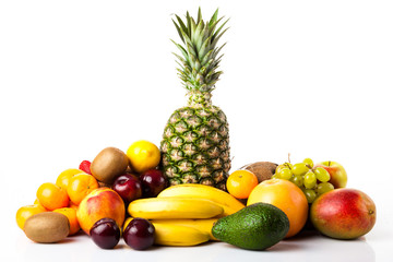 Naklejka na ściany i meble tropical fruits. fruits isolated on white. Ripe fruit