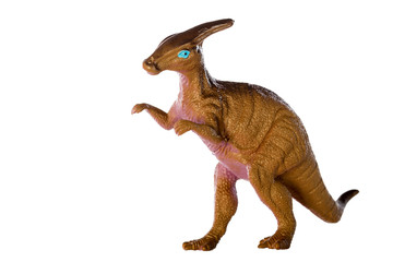 Parasaurolophus dinosaurs toy isolated on white background ,with clipping path