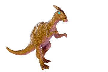 Parasaurolophus dinosaurs toy isolated on white background ,with clipping path