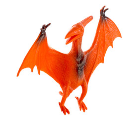 Pterosaur dinosaurs toy isolated on white background ,with clipping path