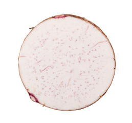 taro roots on white background