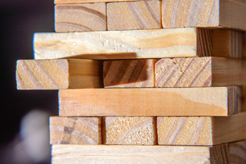 tower of wooden jenga sticks