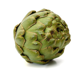 Obraz premium Green artichoke on white background