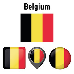Fototapeta premium Illustration flag of Belgium, and several icons. Ideal for catalogs of institutional materials and geography