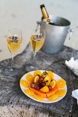 Celebration with champagne