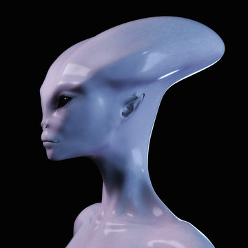 Digital 3D Illustration of an Alien