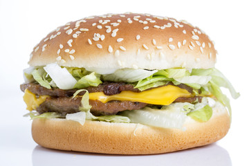 Tasty hamburger isolated on white background