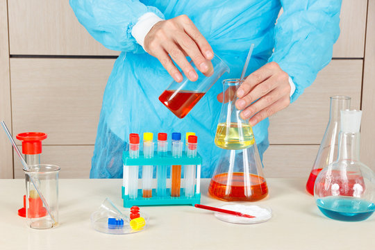 Scientist doing chemical analysis in the laboratory