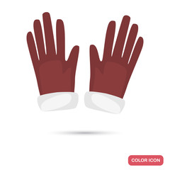 Female winter gloves color flat icon for web and mobile design