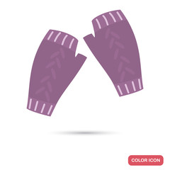 Female winter mittens color flat icon for web and mobile design