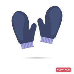 Children's mittens color flat icon for web and mobile design