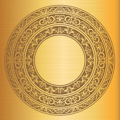 Pattern on a gold background, ornament, flowers