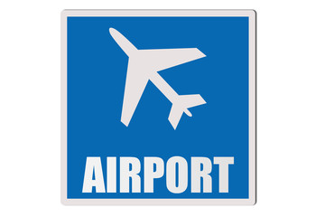 Fototapeta premium Señal azul de aeropuerto.